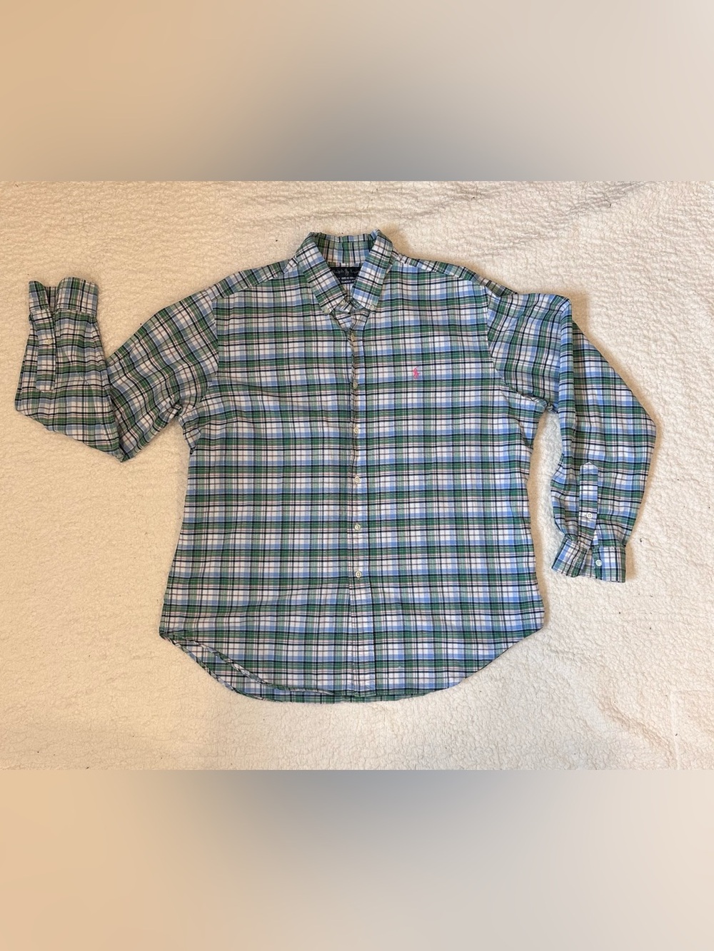 Polo Ralph Lauren plaid button-down cotton oxford shirt #C0036